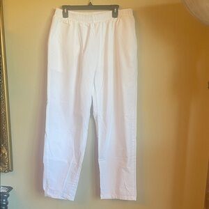 Men's white linen cotton blend Pants size 2XL